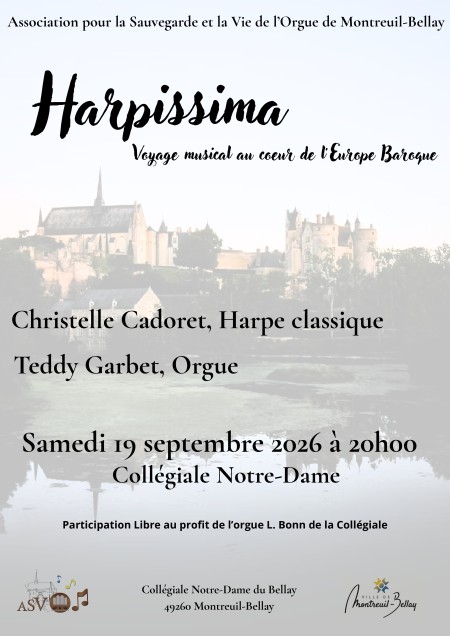 Concert &agrave; la coll&eacute;giale : Harpissima,  voyage musical au coeur de l&rsquo;Europe Baroque 