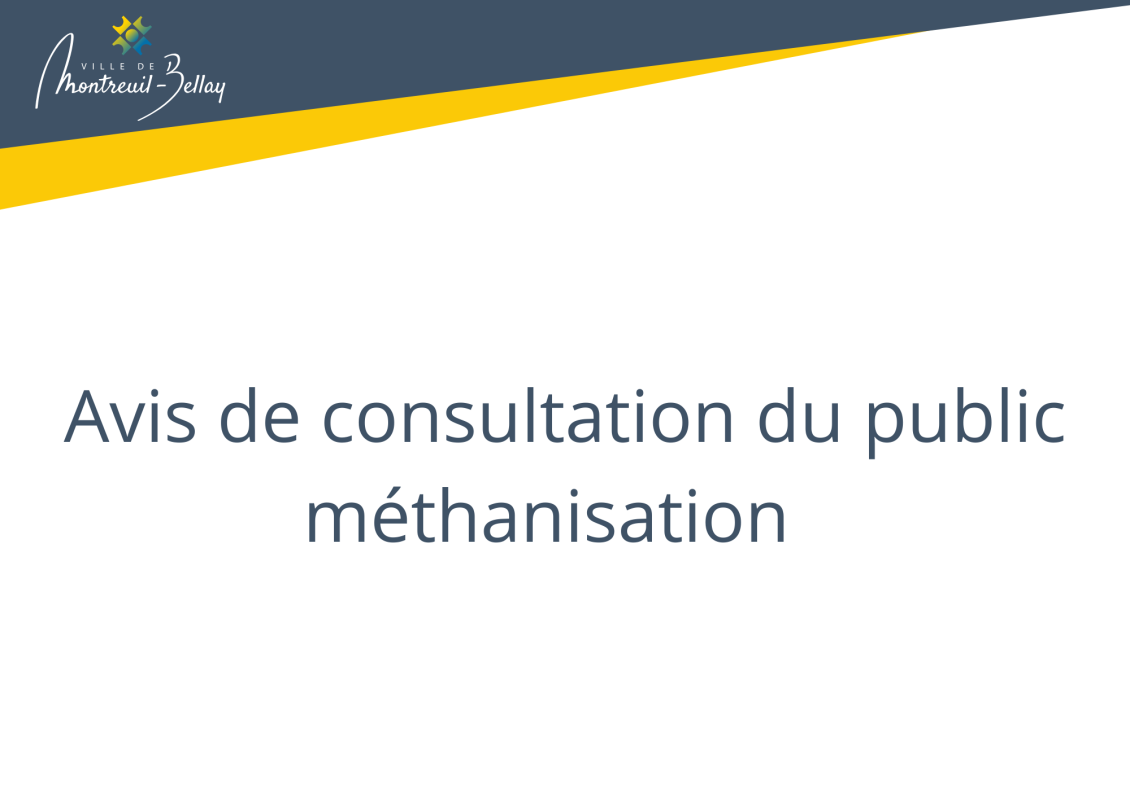 Avis de consultation du public m&eacute;thanisation 